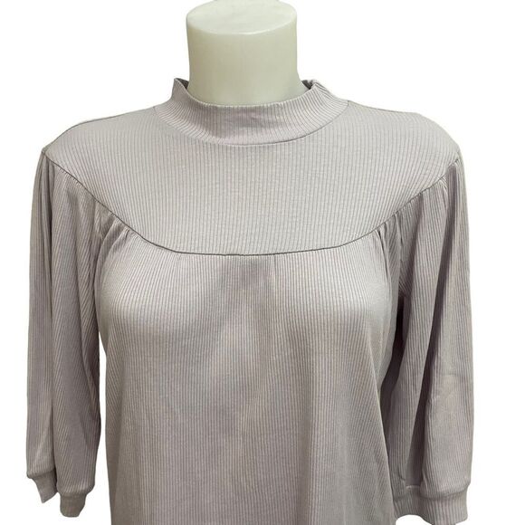 Who wear what when where foggy lavender elbow sleeve blouse sz small new - Picture 2 of 8